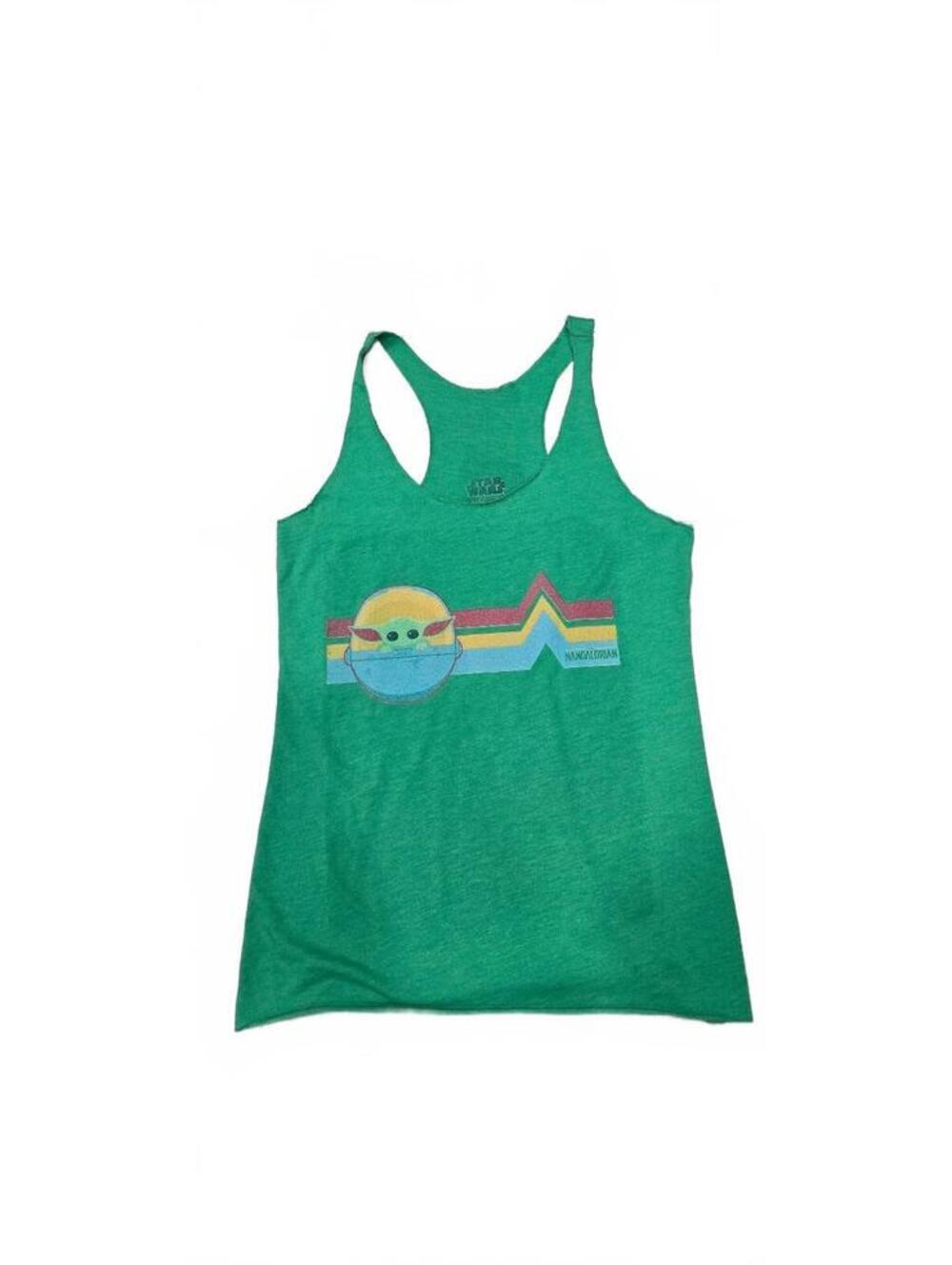 Star Wars The Mandalorian Baby Yoda Green Racerback Tank Top